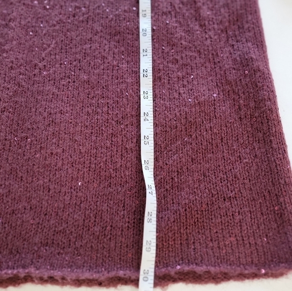 J Jill Mohair Blend Maroon Sequin Long Open Cardigan Sweater Size Medium EUC - Picture 6 of 8